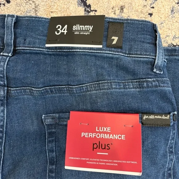 7 For All Mankind Men's Deep Blue Slim Jeans